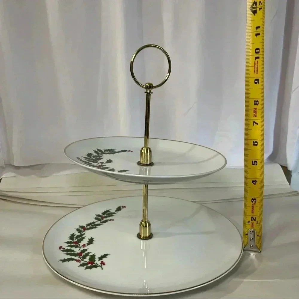VINTAGE 80s Two Tier Tidbit Server All The Trimmings Macys Excellent Condition - Picture 7 of 12